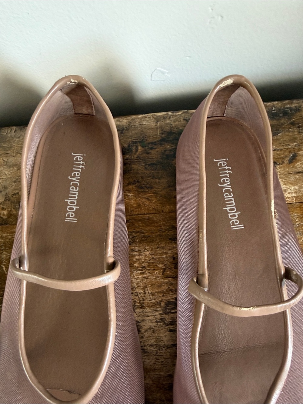 Jeffrey Campbell Taupe Mesh Mary Jane Flats Size 7.5 - Picture 7 of 8